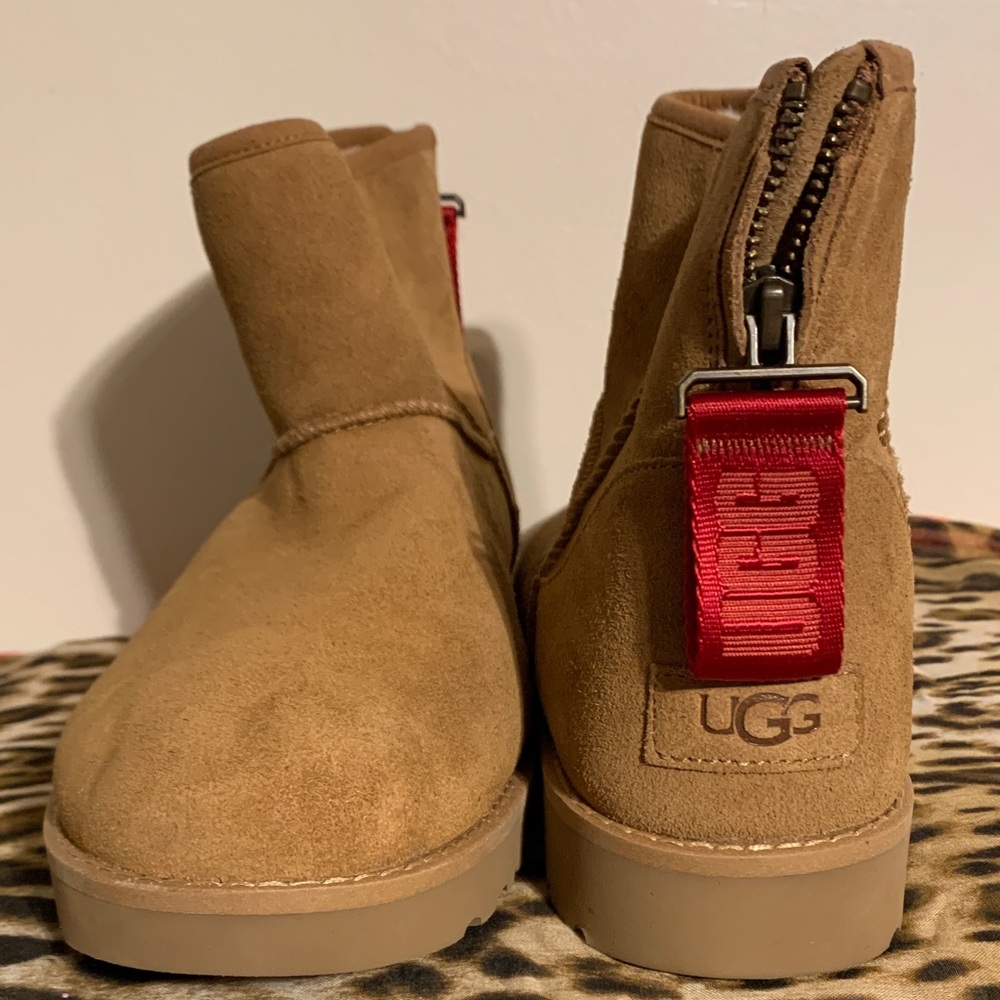 UGG women Brown Boots with Red Details